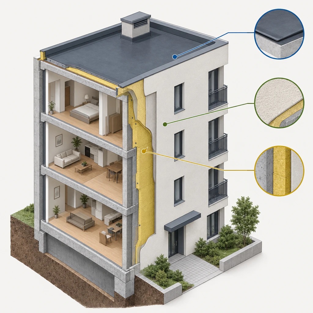 , Rehabilitación energética de edificios: actuaciones y criterios para planificarla, Obras Levante, Refuerzos estructurales y Aluminosis